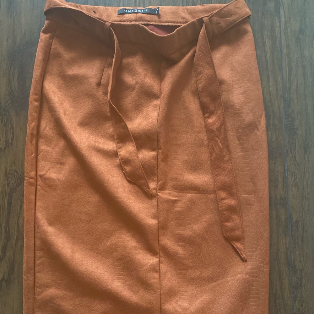 Tan midi skirt